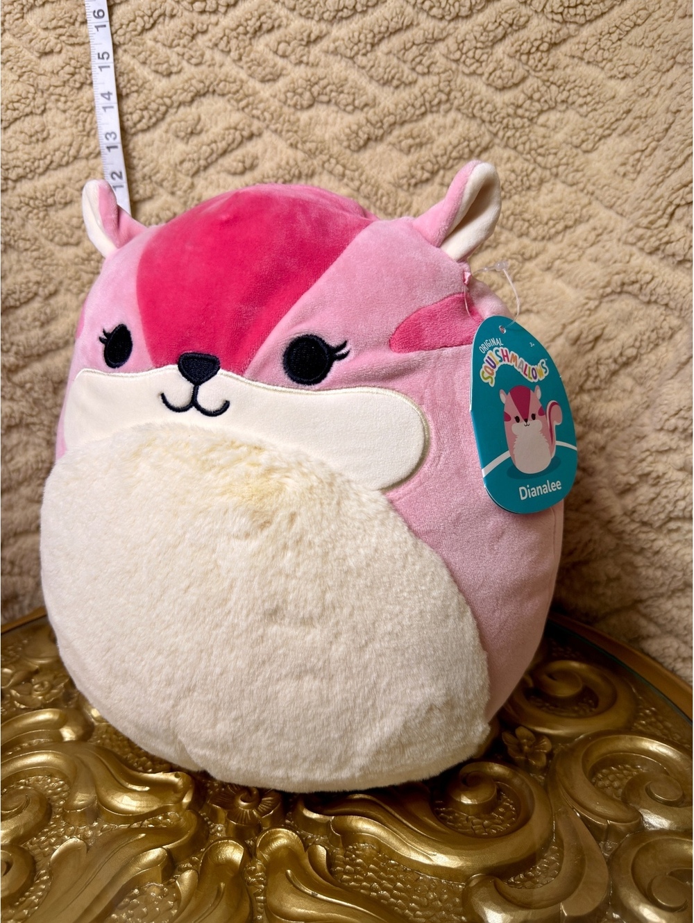 Squishmallows Dianalee Chipmunk 12” NWT Pink Plush